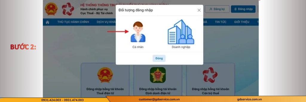 Bước 2: Đăng nhập tài khoản thuế điện tử