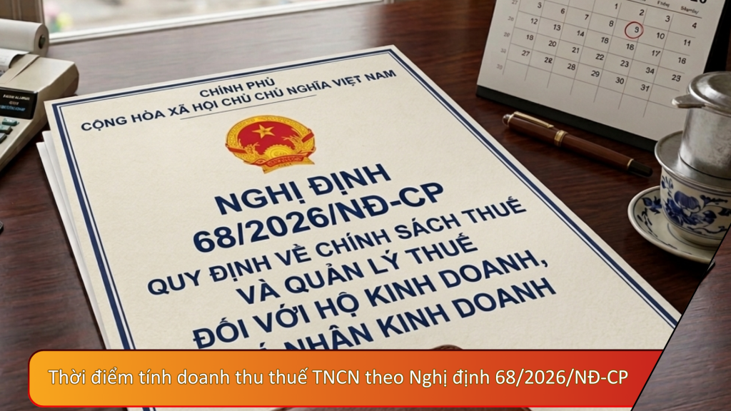 Thời điểm tính doanh thu thuế TNCN theo Nghị định 68/2026/NĐ-CP