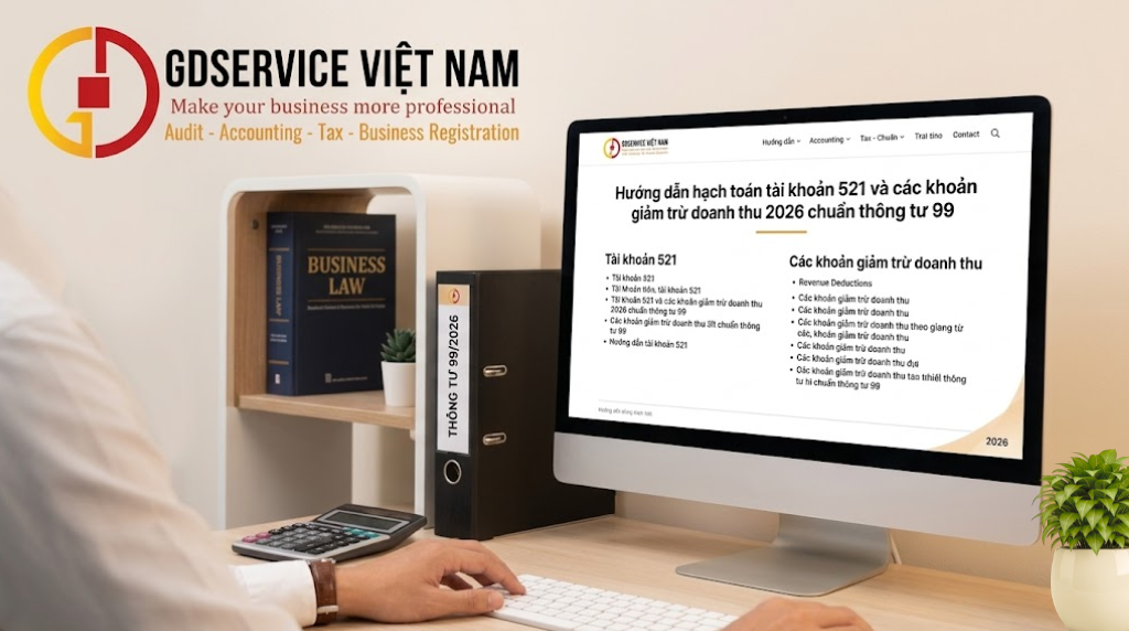 Hướng dẫn hoạch toán tài khoản 521 và  các khoản giảm trừ doanh thu năm 2026 chủ thông tư 99